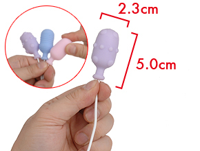 ＜ナノパープル＞ ローター部全長：5.0cm 太さ：2.3cm 肉感ある１００％シリコンを纏い、柔らかなタッチが大きな魅力。 淡いパープルが上品なイボイボタイプ。