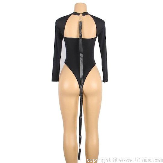 Restrain-Me-Now Leotard and Neck Strap - Kinky BDSM restraint clothing for women - Kanojo Toys