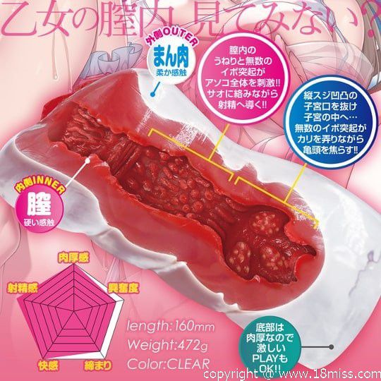 Completely Visible Trance Onahole - See-through masturbator - Kanojo Toys