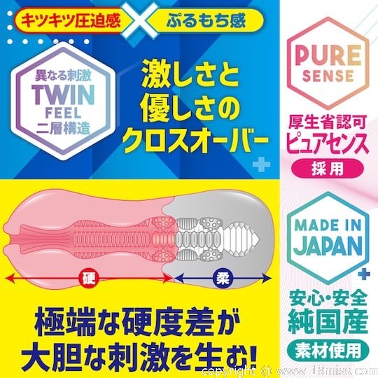 Twinfinity Mochin-X Onahole - Tight-soft dual-sensation masturbator toy - Kanojo Toys