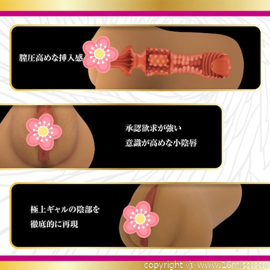 Chitsuniku Raw Labia Onahole Tanned Gyaru - Tight Japanese pocket pussy toy -18miss