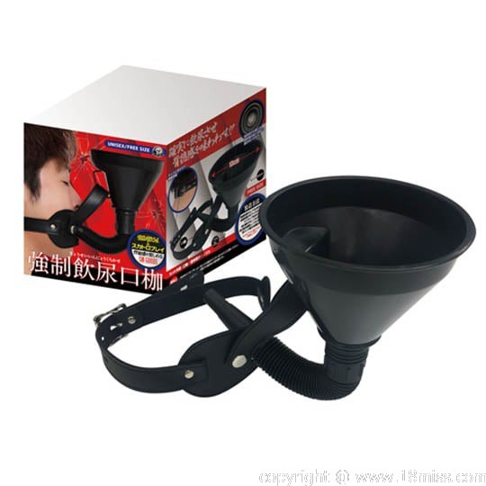 BDSM Extreme Potty Play Mouth Mask - Face gag with integrated funnel -18miss