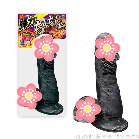 Chinchinman Bendy Cock Dildo Straight - Japanese penis toy with balls and suction cup -18miss