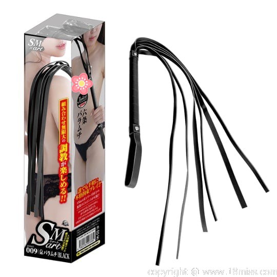 SMart Six-Plait Whip Black - Softer leather BDSM lash -18miss