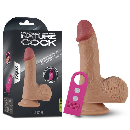 6.3' Dual layered Silicone Vibrating Nature Cock Luca 6.3' Dual layered Silicone Vibrating Nature Cock Luca