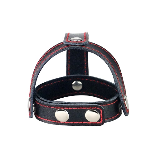 Bondage Fetish TStyle Leather Cockring With Ball Divider Bondage Fetish TStyle Leather Cockring With Ball Divider