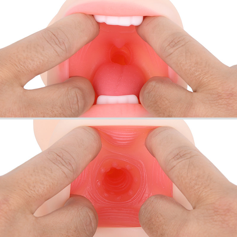 Each side has different, stimulating details. The oral hole does not have drastic changes, but her vaginal side seems to have been customized to a simpler interior.