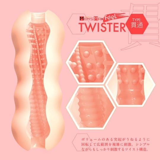 Men's Max Feel Twister Onahole (Open Type) - Innovative self-lubricating masturbator - 18miss