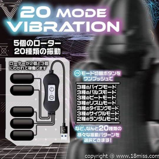 Vibration Blaster V Powered Masturbator - 帶五個振動器的自動男性自慰玩具 - 18miss