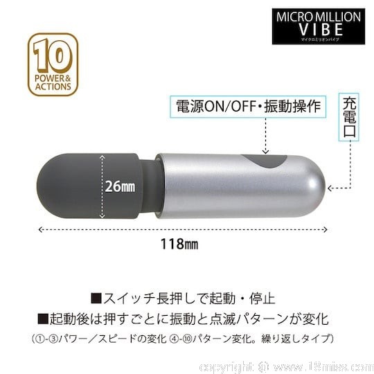 Micro Million Vibe - 紧凑型手持式按摩器关闭器 - 18miss