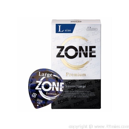 Zone Premium L Condoms (5 Pack) - Large, lubricated condoms - 18miss