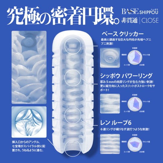 Base Shippou Closed Onahole - Tight male masturbator - 18miss
