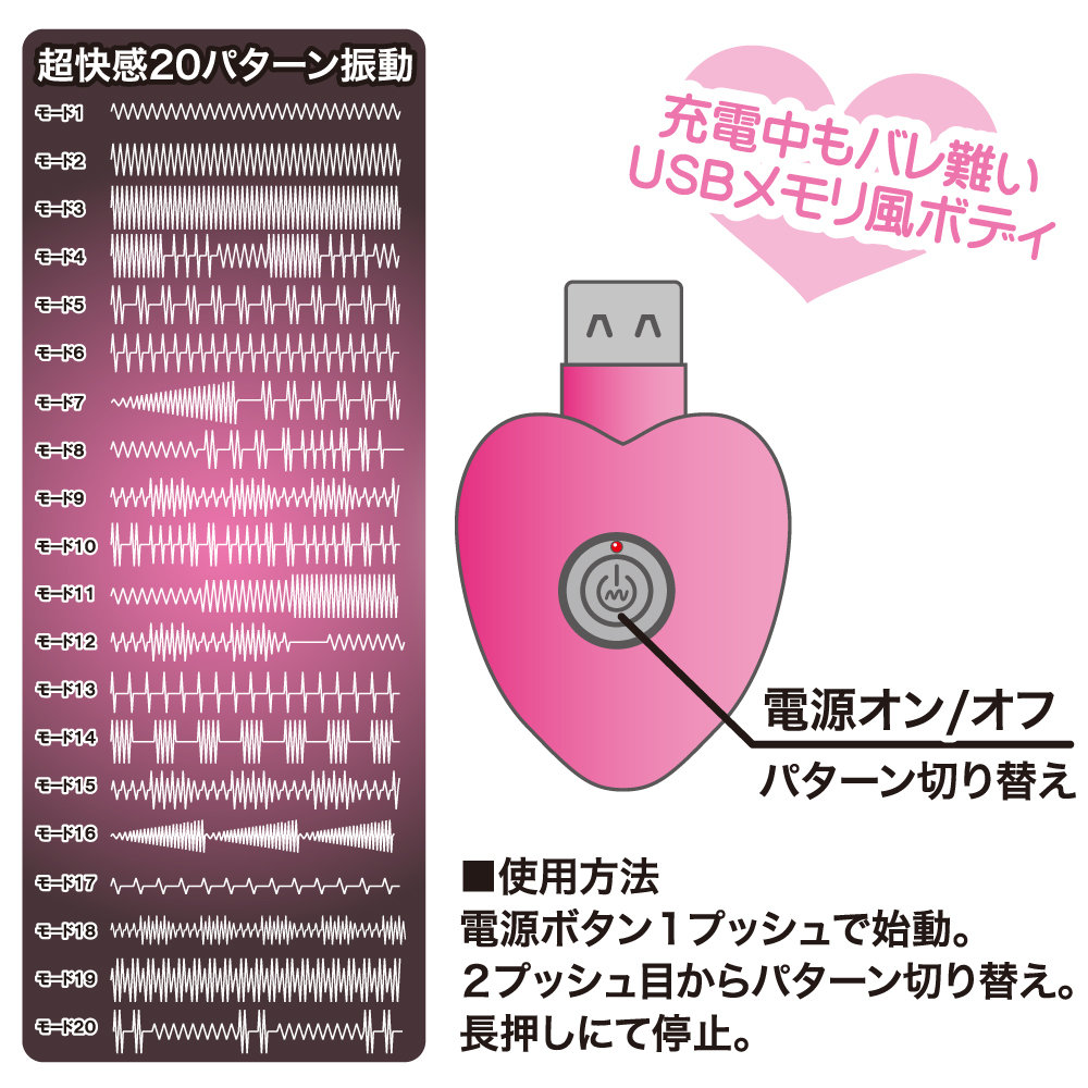 USB充电式ピンクローター(USB Rechargeable Rotor Pink)