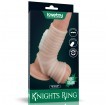 Vibrating Wave Knights Ring with Scrotum Sleeve (White)