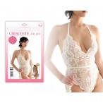 Crescente Halterneck Cheeky White Lace TeddySeductive all-in-one lingerie