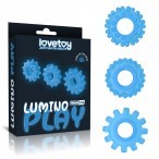 Lumino Play 阴茎环 3件套装 蓝色