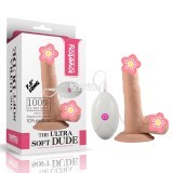 逼真震動軟皮假陽具（7.5吋）