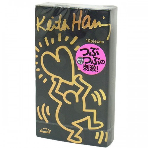 日本Sagami．相模 LOVE Keith Haring 凸点 乳胶安全套 -10片装-