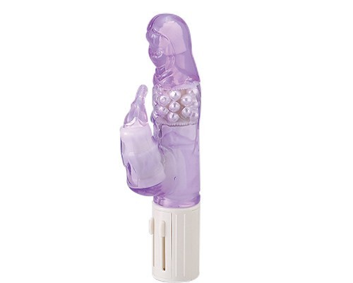 Silent Splash ④ with purple cordless pearls G-spot female turning beads vibrating masturbation stick