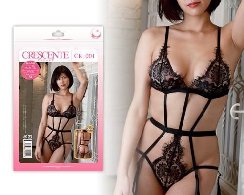 Crescente Extra-Revealing Lingerie with Garter StrapsAll-in-one seductive underwear