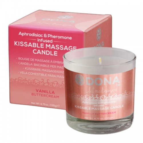 美国Dona Kissable Massage Candle 亲吻按摩油蜡烛 (香草奶油)135G