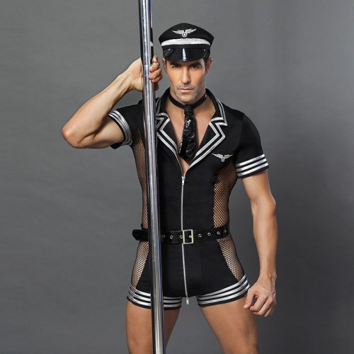 Male police fun uniform temptation bar nightclub pilot role performance clothing