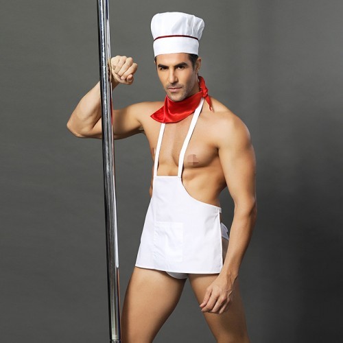 Men's sexy lingerie sexy male chef plays