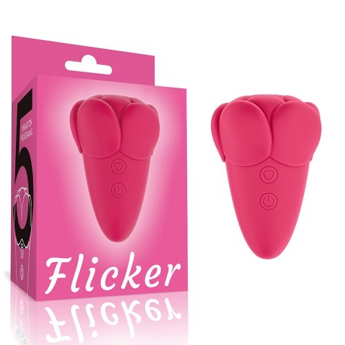 Flicker 吸吮舌舔震動棒(粉色)