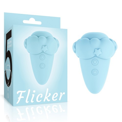 Flicker 吸吮舌舔震動棒(淺藍色)
