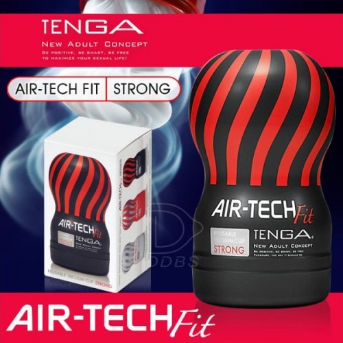 日本TENGA AIR-TECH FIT 舒適空壓飛機杯-緊實型 (黑) 可重複使用